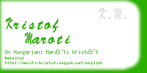 kristof maroti business card