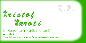 kristof maroti business card